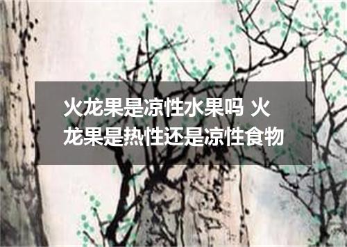 火龙果是凉性水果吗 火龙果是热性还是凉性食物