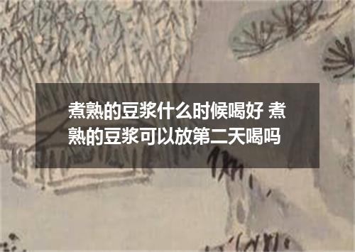 煮熟的豆浆什么时候喝好 煮熟的豆浆可以放第二天喝吗