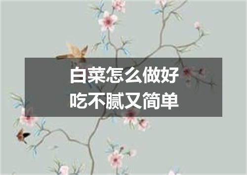 白菜怎么做好吃不腻又简单