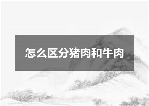 怎么区分猪肉和牛肉