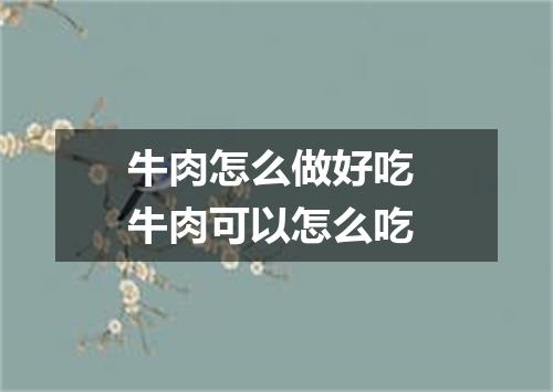 牛肉怎么做好吃 牛肉可以怎么吃