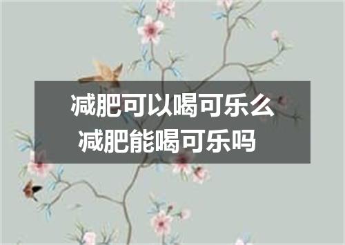 减肥可以喝可乐么 减肥能喝可乐吗