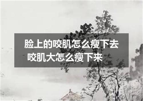 脸上的咬肌怎么瘦下去 咬肌大怎么瘦下来