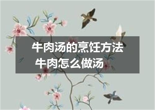 牛肉汤的烹饪方法 牛肉怎么做汤