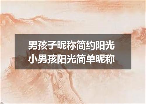 男孩子昵称简约阳光 小男孩阳光简单昵称