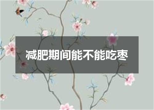 减肥期间能不能吃枣