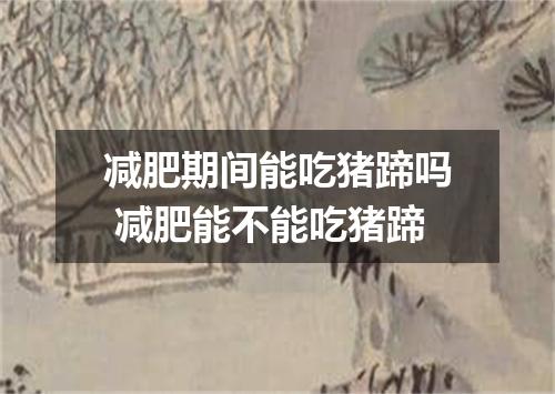 减肥期间能吃猪蹄吗 减肥能不能吃猪蹄