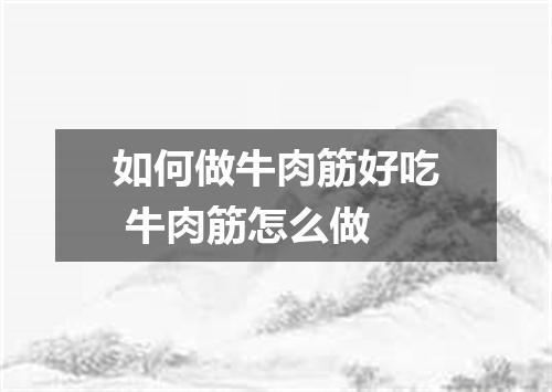如何做牛肉筋好吃 牛肉筋怎么做