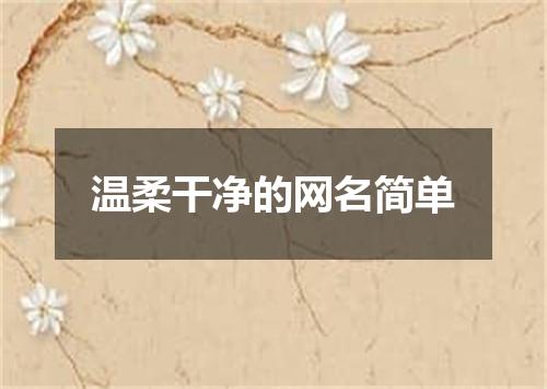 温柔干净的网名简单