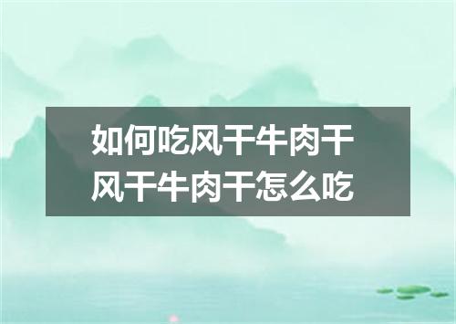 如何吃风干牛肉干 风干牛肉干怎么吃