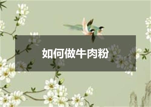 如何做牛肉粉