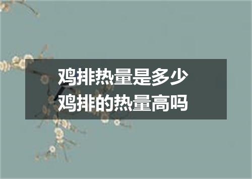 鸡排热量是多少 鸡排的热量高吗