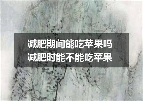 减肥期间能吃苹果吗 减肥时能不能吃苹果
