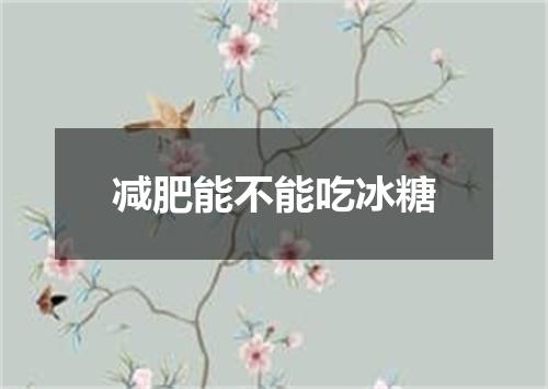 减肥能不能吃冰糖