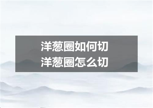 洋葱圈如何切 洋葱圈怎么切