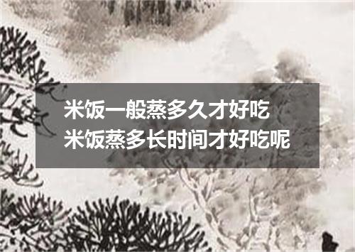 米饭一般蒸多久才好吃 米饭蒸多长时间才好吃呢