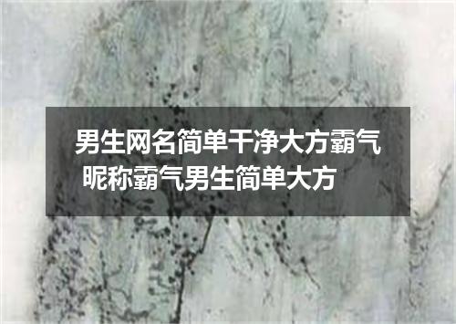 男生网名简单干净大方霸气 昵称霸气男生简单大方