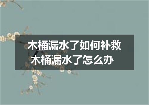 木桶漏水了如何补救 木桶漏水了怎么办