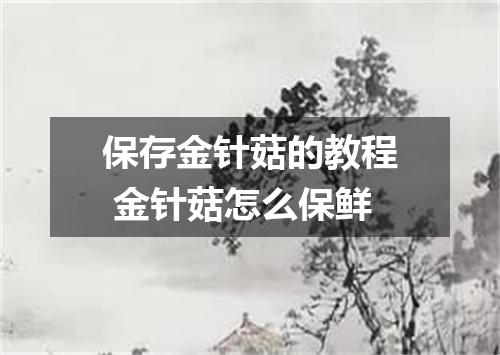 保存金针菇的教程 金针菇怎么保鲜