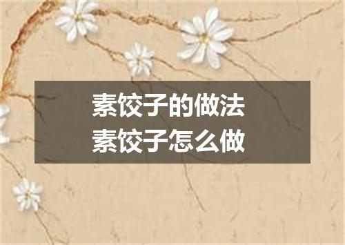 素饺子的做法 素饺子怎么做