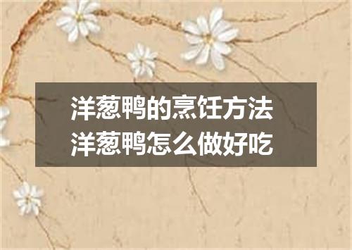 洋葱鸭的烹饪方法 洋葱鸭怎么做好吃