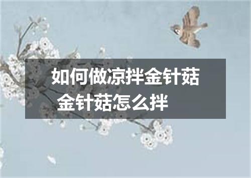 如何做凉拌金针菇 金针菇怎么拌