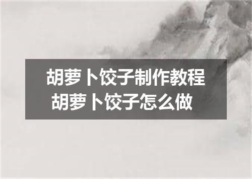 胡萝卜饺子制作教程 胡萝卜饺子怎么做