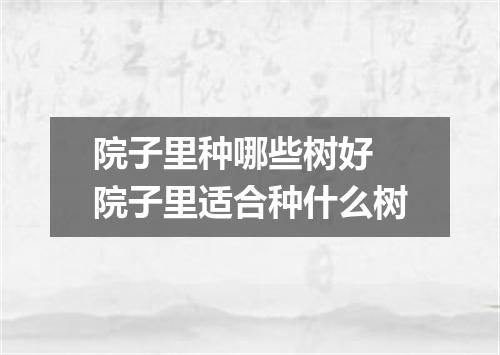 院子里种哪些树好 院子里适合种什么树