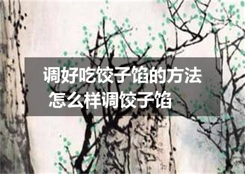 调好吃饺子馅的方法 怎么样调饺子馅