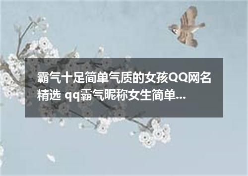 霸气十足简单气质的女孩QQ网名精选 qq霸气昵称女生简单气质