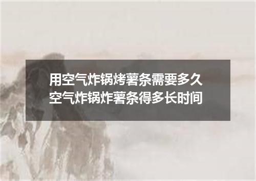 用空气炸锅烤薯条需要多久 空气炸锅炸薯条得多长时间