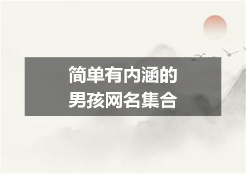 简单有内涵的男孩网名集合