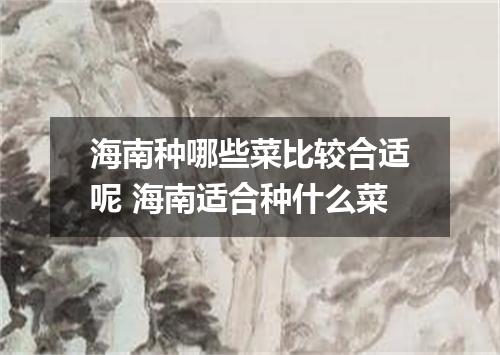海南种哪些菜比较合适呢 海南适合种什么菜