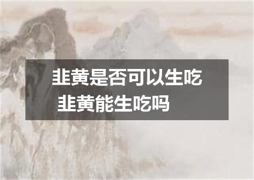 韭黄是否可以生吃 韭黄能生吃吗