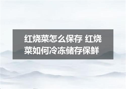 红烧菜怎么保存 红烧菜如何冷冻储存保鲜