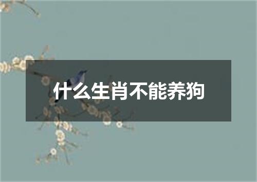什么生肖不能养狗