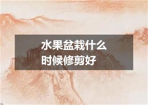 水果盆栽什么时候修剪好