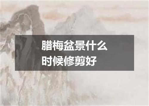 腊梅盆景什么时候修剪好