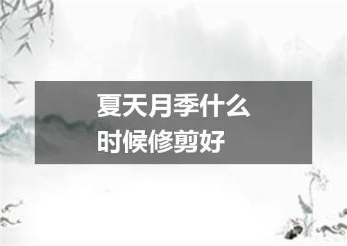 夏天月季什么时候修剪好