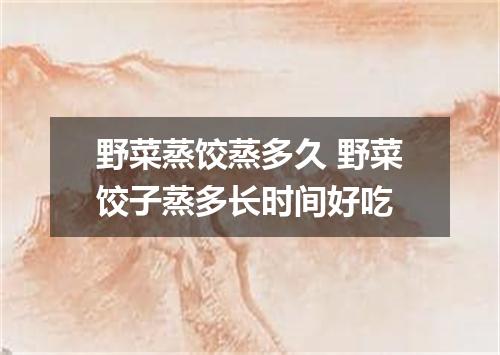 野菜蒸饺蒸多久 野菜饺子蒸多长时间好吃