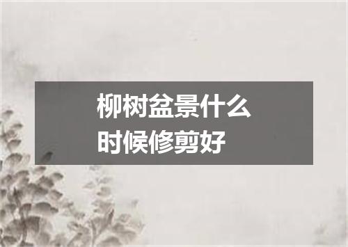 柳树盆景什么时候修剪好