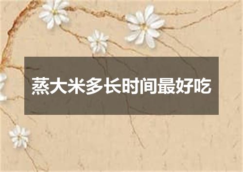 蒸大米多长时间最好吃