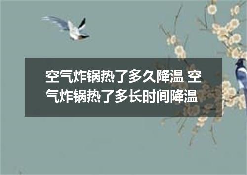 空气炸锅热了多久降温 空气炸锅热了多长时间降温