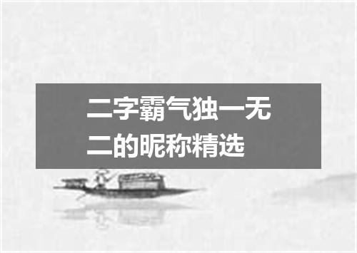 二字霸气独一无二的昵称精选
