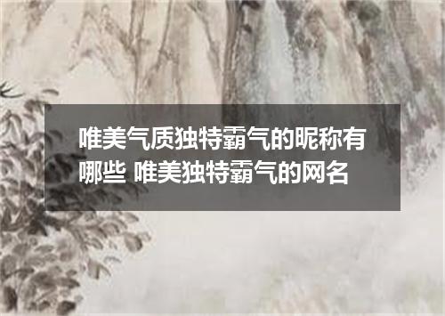 唯美气质独特霸气的昵称有哪些 唯美独特霸气的网名
