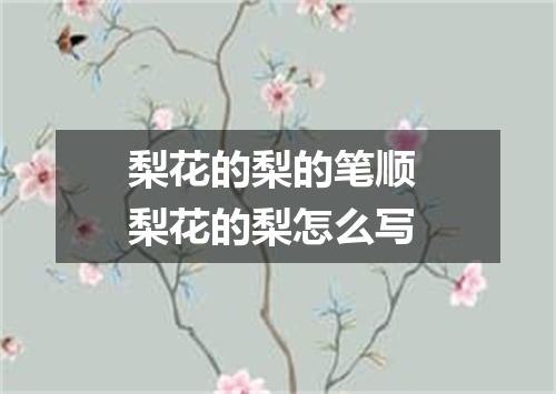 梨花的梨的笔顺 梨花的梨怎么写