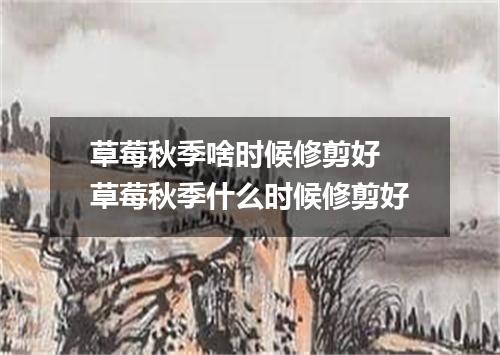 草莓秋季啥时候修剪好 草莓秋季什么时候修剪好