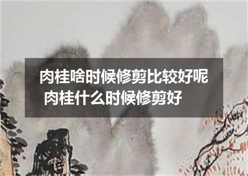 肉桂啥时候修剪比较好呢 肉桂什么时候修剪好