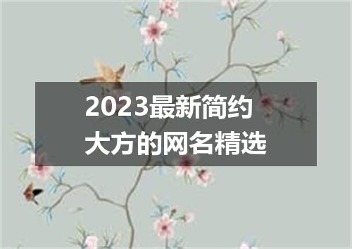 2023最新简约大方的网名精选