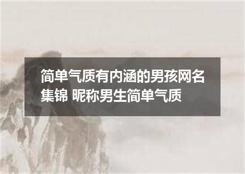 简单气质有内涵的男孩网名集锦 昵称男生简单气质